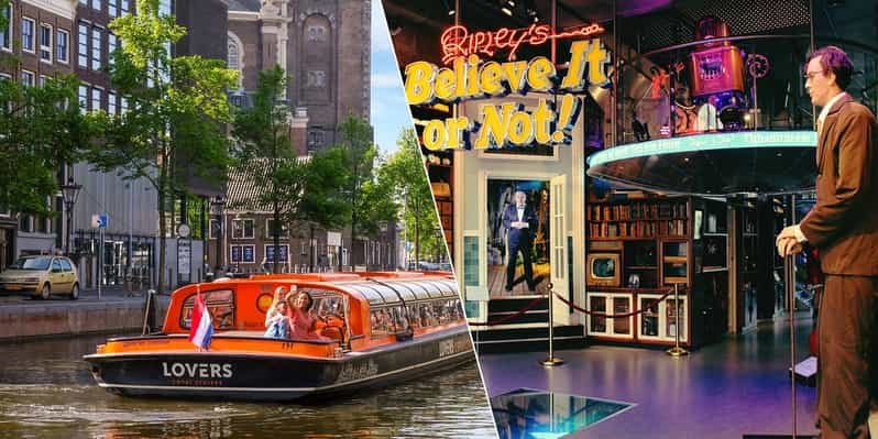 Paseo en barco por el canal de 1 hora en Ámsterdam y Ripley's Believe it or Not (Lo creas o no)