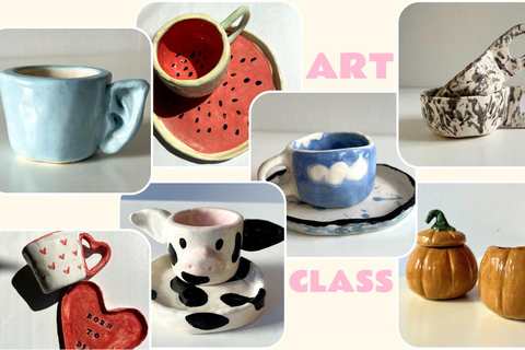 Zagreb: Artisan Ceramic Making Experience Workshop Set "Cup + Plate"