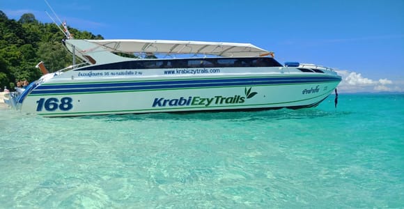 From Krabi: Phi Phi Early Bird & 4 Islands by Speedboat