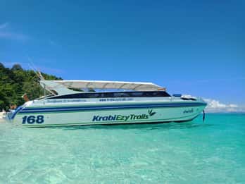 From Krabi: Phi Phi Early Bird & 4 Islands by Speedboat