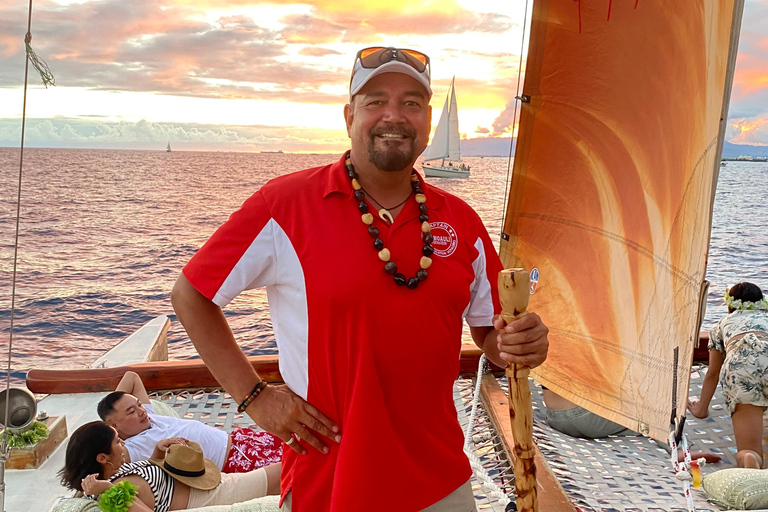 Waikiki: Authentic Hawaiian Cultural Sail (Sunset Voyage) Evening Sunset Voyage (Private)