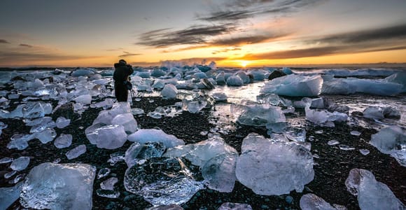 Glacier Lagoon Jökulsárlón & Fjallsárlón, Diamond Beach, Vík
