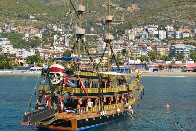 Alanya: Deluxe Exclusive Pirate Gulet with Foam & DJ Boat Trip with Hotel Transfer