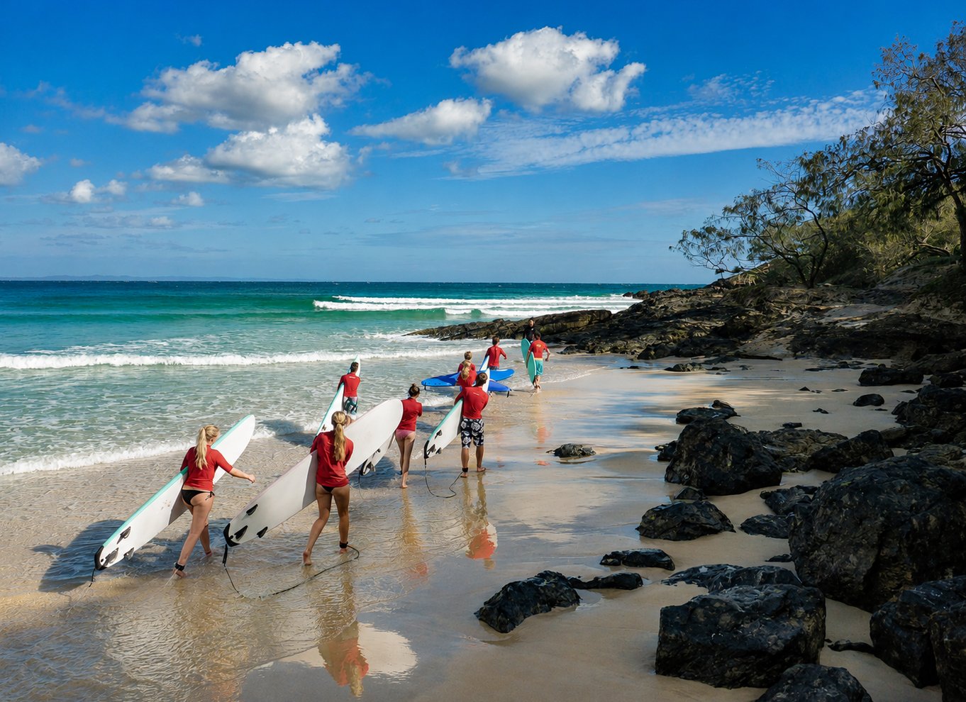 Rainbow Beach: 4WD Beach Drive Adventure og surf-lektion