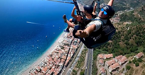 Taormina: Tandem Paragliding Flight with Photos & Video