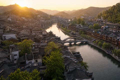 Zhangjiajie: Fenghuang Ancient Town Cruise Ticket & Transfer Tuo River Night Cruise E-Ticket