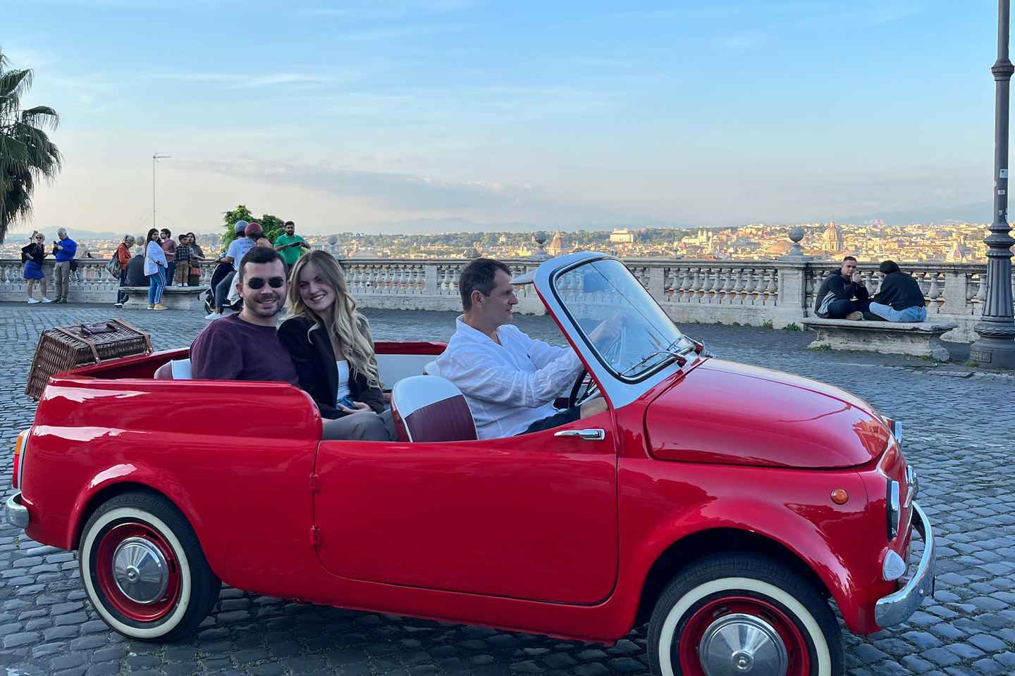 Rome : Visite privée en Fiat 500 Cabriolet