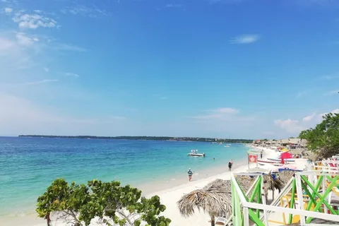 Carthagène : bateau entre Playa Blanca Baru et Isla Grande