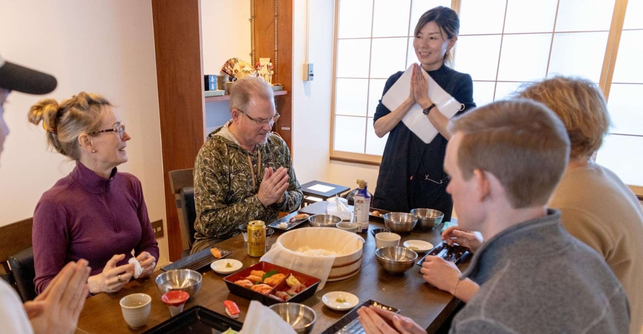 Tokyo: Sushi and Ramen Cooking Class with Sake Pairing Set photo 14