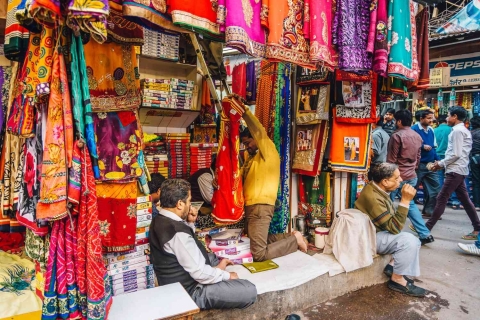 Delhi: Tour de Compras de Medio Día con Guía Privado y TrasladoCoche, conductor y guía y comida callejera