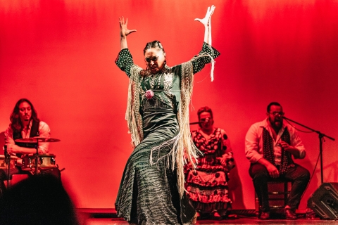 Barcelona: pokaz flamenco w teatrze City HallBilet A: Miejsca w pierwszym rzędzie za strefą VIP i napoje