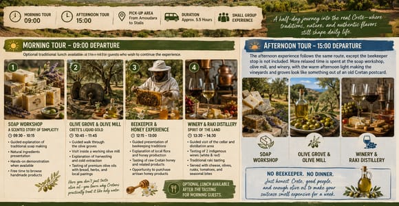 Soap, Wine, Raki, Olive Oil, Meet the local Producers Tour