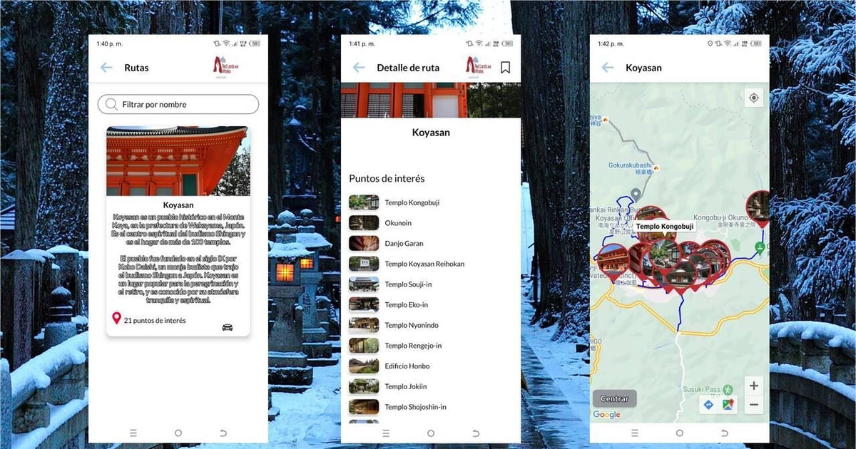 Koyasan App für selbstgeführte Routen mit mehrsprachigem Audioguide