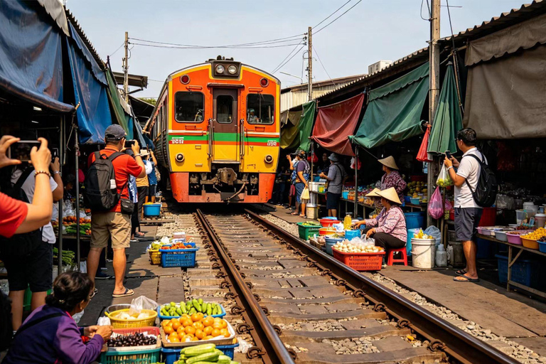 From Bangkok: Floating Market, Railway Market,& Ancient Siam