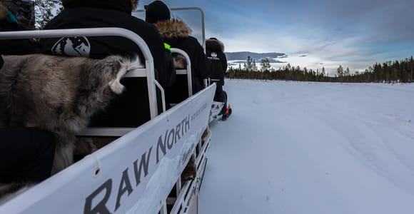 Kiruna: Snowmobile Sleigh Adventure & Ice Fishing