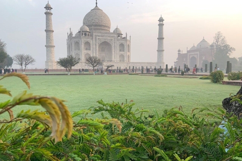 Depuis Delhi : Excursion d'une journée au Taj Mahal et à Agra en train expressSeul service de guide dans la ville d'Agra