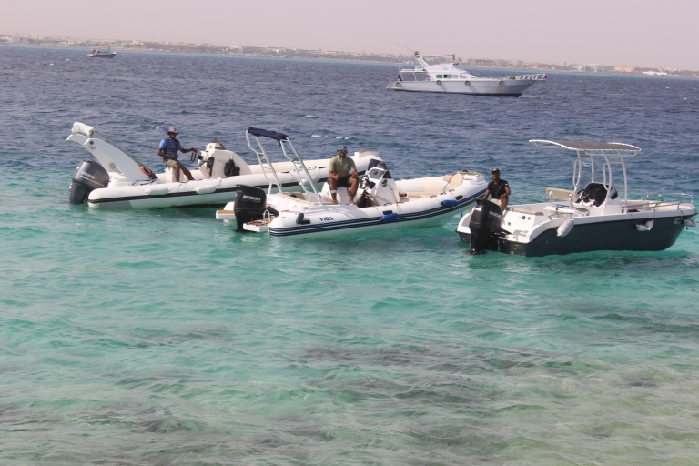 Wyspa Dżiftun: Transfer motorówką z odbiorem z hoteluWycieczka grupowa z odbiorem z Hurghady