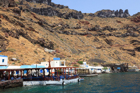 Autobús a Santorini y crucero al atardecer en Caldera