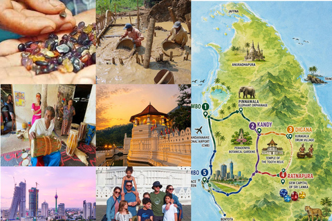 6-Day Sri Lanka Tour: Pinnawala, Kandy & Gem Capital Transport Only (No Tickets, No Hotels)