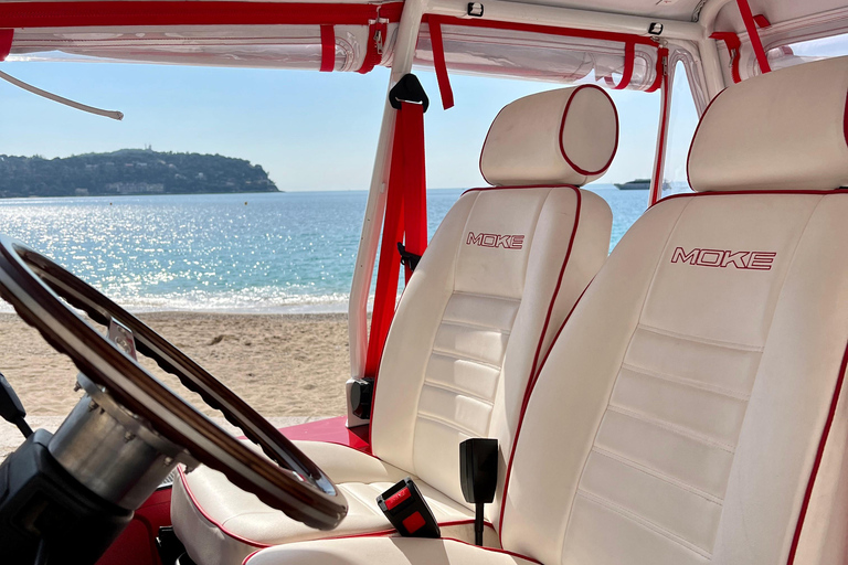 Passeio turístico na Riviera Francesa em um Mini Moke conversível