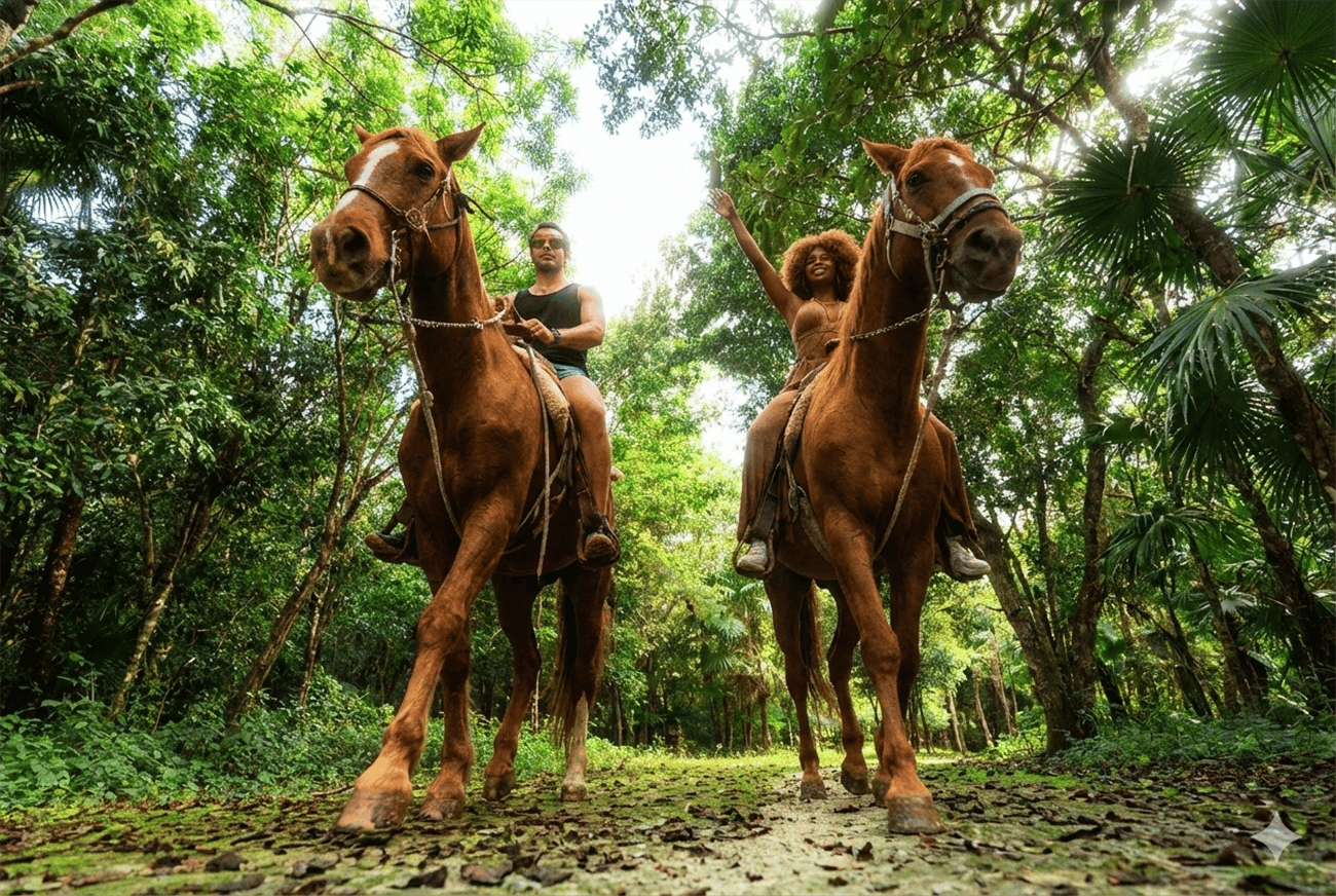 Riviera Maya: Reitausflug, Zipline und ATV-Abenteuer