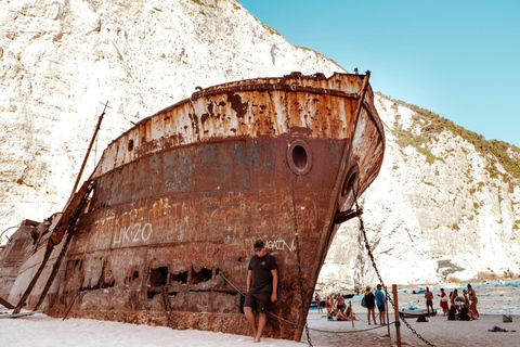 Zakynthos boat trip to Blue Caves and shipwreck site