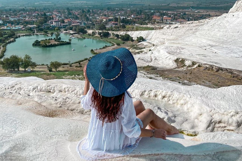 From Izmir: Pamukkale and Hierapolis Guided Day Trip Pamukkale Entry Included