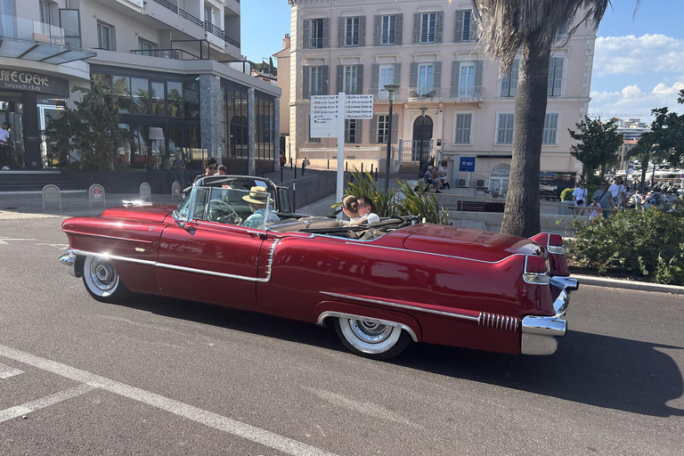 Cannes: Tour Cannes & Antibes in a 1956 Cadillac Cabriolet Private hire