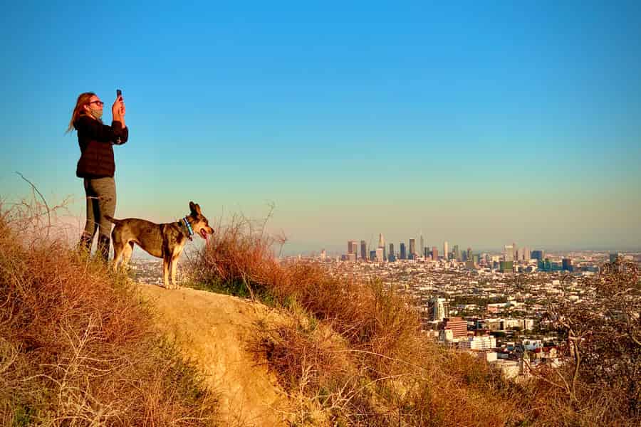 Hollywood Walking & Hiking Sunset Tour mit Blick auf die Skyline von LA. Foto: GetYourGuide