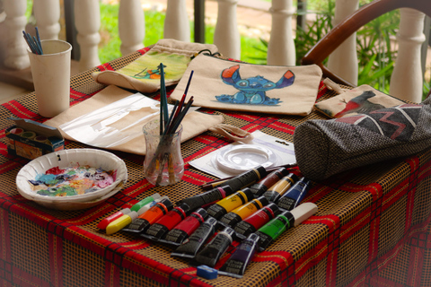 Kigali: Paint Your Own Tote Bag Workshop with Local Artist Medium Canvas Pouch (22 × 16 cm)