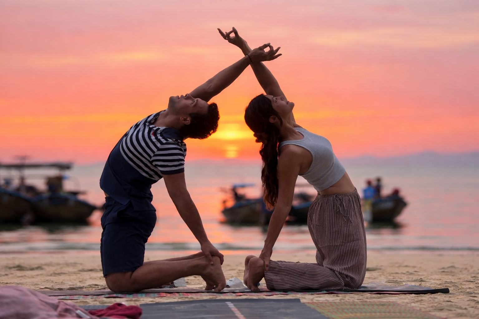 Ao Nang: Yoga bei Sonnenuntergang am Strand mit einem Kursleiter