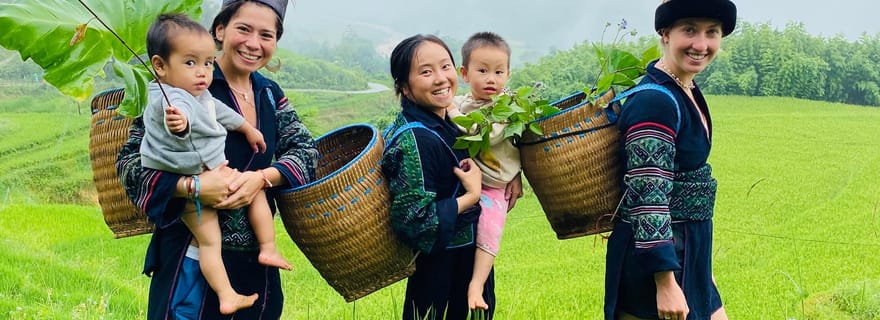 Retraite authentique de 2 jours et 1 nuit avec trek et bungalow chez la famille Dinh Hmong