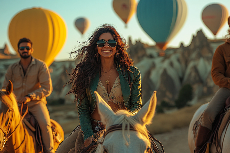 Cappadocia: tour a cavallo con trasferimento in hotelTour di 2 ore al tramonto