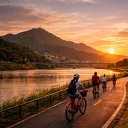 Taipei: Riverside Bike Ride with Optional Tea and Hike