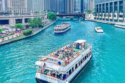 Chicago : Minibus de luxe + visite architecturale en bateau fluvial