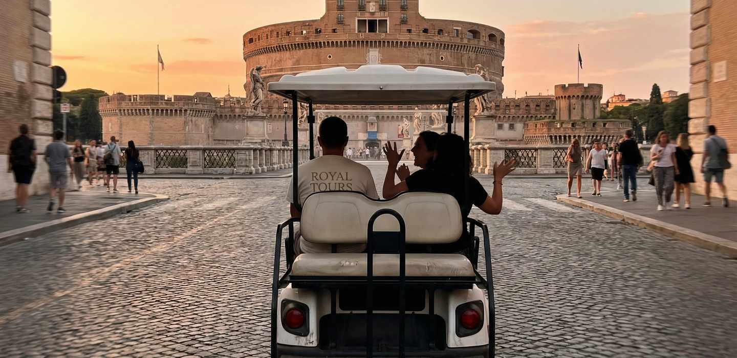 Rom: 6-stündige private Grand Tour im Golf Cart mit typischem Mittag- oder Abendessen Rom: 6-stündige private Grand Tour im Golf Cart mit typischem Mittag- oder Abendessen