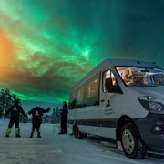 Chasse aux aurores boréales en voiture à Inari