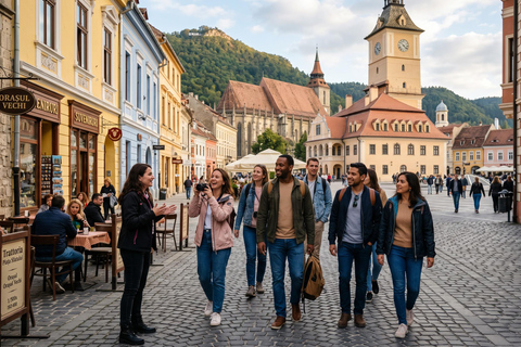 From Bucharest: Peles Castle, Bran Castle & Brasov Day Tour MINIVAN Tour with Entrance tickets included to Peles & Bran