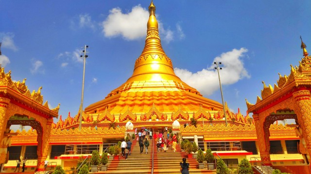 Visit Mumbai Kanheri Caves and The Golden Pagoda Temple in Navi Mumbai, Maharashtra, India