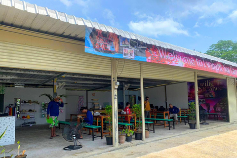Canoa marina al crepuscolo verso l&#039;isola di James Bond con plancton incandescenteServizio di prelievo in hotel a Phuket