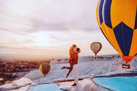 Side: Pamukkale & Hierapolis Day Tour with Balloon Option From Side: Ballon Flight+Breakfast+Extra Entry Fees