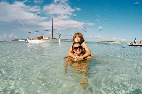 Ibiza: Formentera Boat and Bike Guide Tour +Sunset Party Gold Edition: Formentera Bike & Boat Adventure from Ibiza