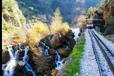 Lake caves and rack railway in Kalavryta