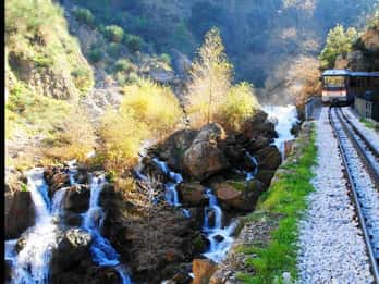 Lake caves and rack railway in Kalavryta