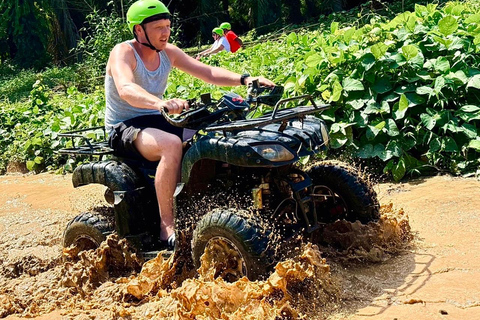 From Khao Lak: ATV & Rafting with Waterfall and Temple Visit From Khao Lak: Rafting 9 km. + ATV + Waterfall + Temple