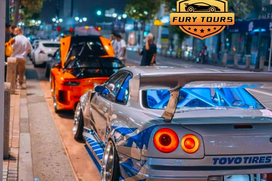 EVO, WRX, Skyline – JDM-Nachtfahrt zum Daikoku Car Meet. Foto: GetYourGuide