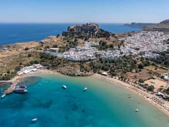 Faliraki: Rejs do Lindos z przystankiem na kąpiel w zatoce Tsambika