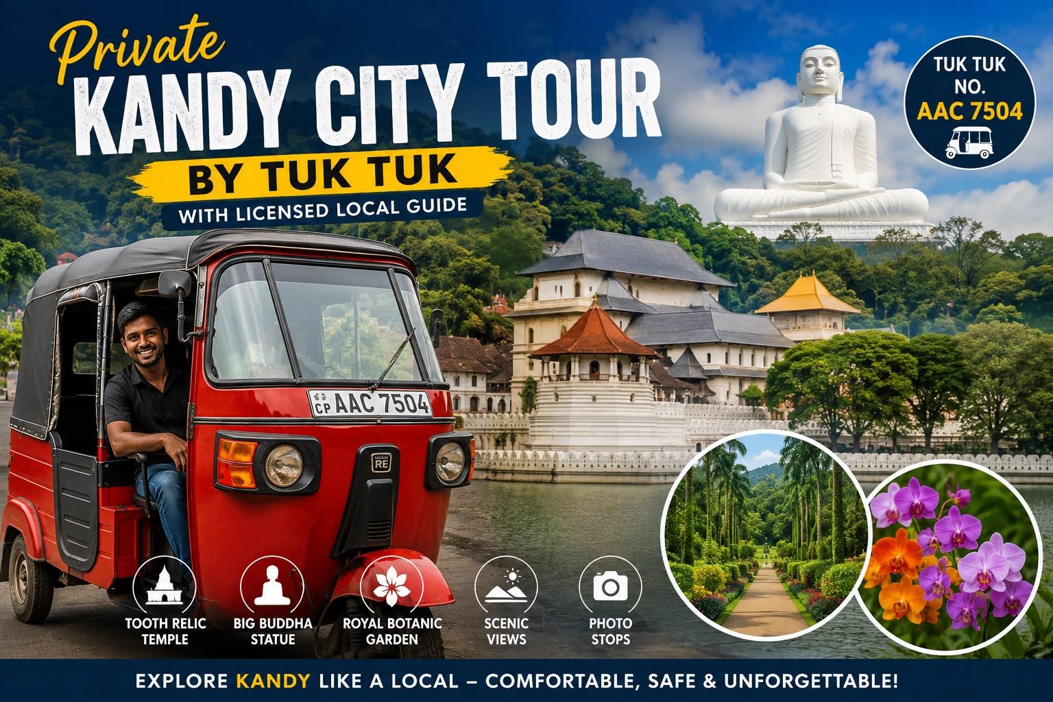 Private Städtetour durch Kandy per Tuk-Tuk mit lizenziertem, ortskundigem Guide