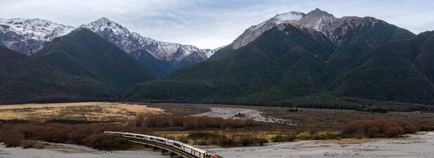 Excursion aller simple de Christchurch à Franz Josef, train TranzAlpine inclus