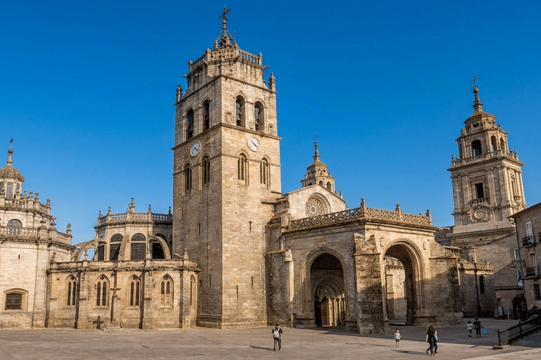 Solar Eclipse in Galicia with Lugo and Roman Wall from Santiago